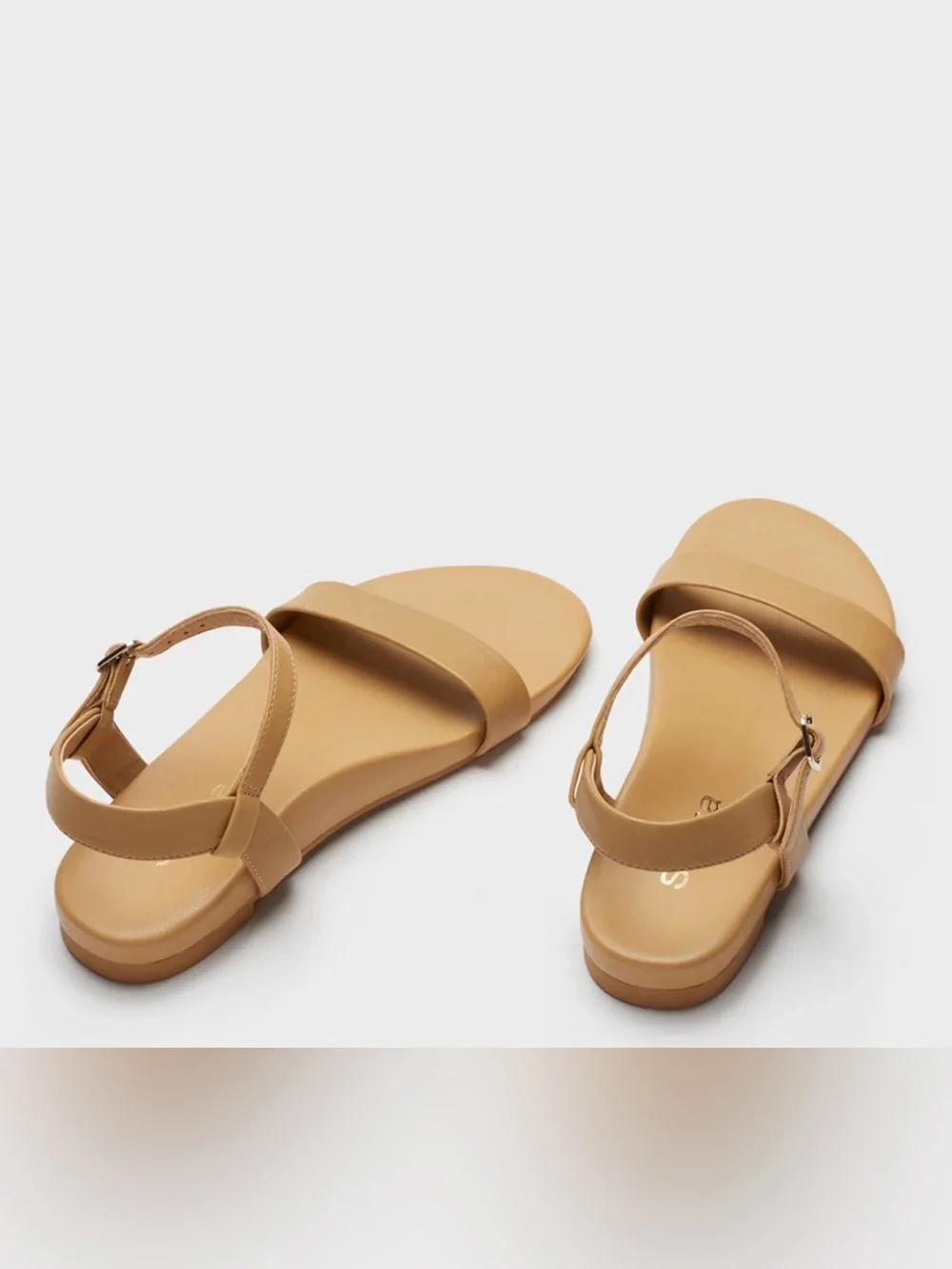 SECRA WILLOW CARAMEL TAN Ankle-Strap Flat Sandals SIZE US 8.5